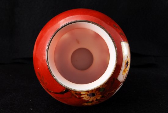 574 超希少！バカラ オパーリンクリスタル ジャポニズム花鳥図飾壷②