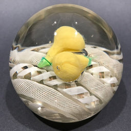 ベネチアンガラス エッグ型 ペーパーウエイト 文鎮 ラッティチーノ模様