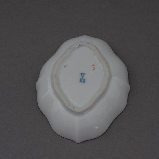 マイセン　Aカンテ　金彩コバルト　ファイファー期　花柄　小皿