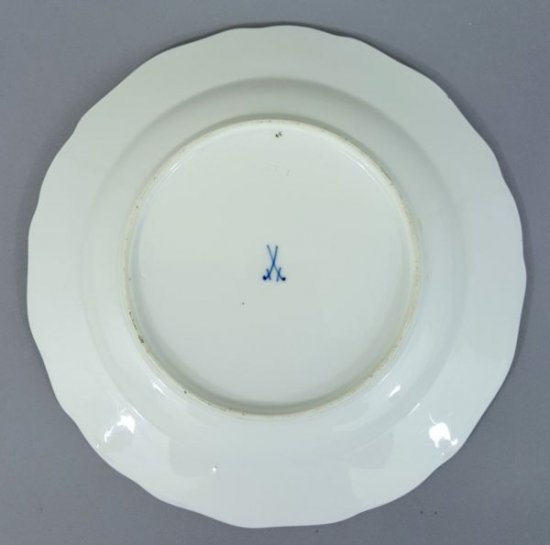 マイセン　Aカンテ　丸皿　フラワーブーケ　1級品　直径25?p