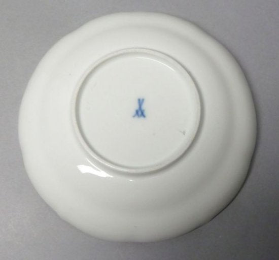マイセン　Aカンテ　丸皿　花柄　金縁