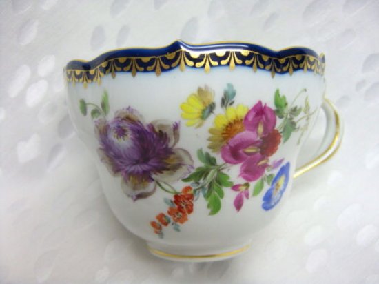 マイセン　Aカンテ　カプチーノ／ココアカップ　ブーケ柄　1924-1934製　1級品