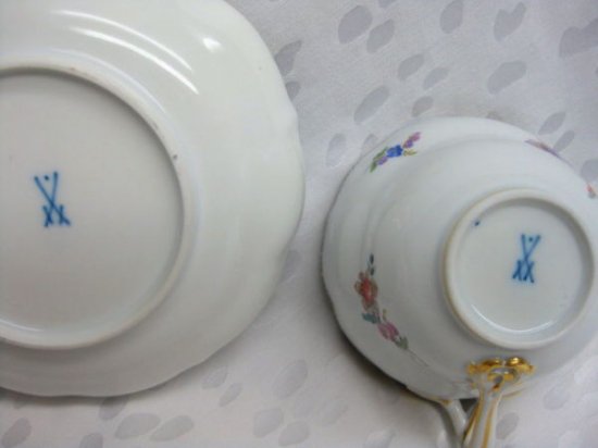 マイセン　Aカンテ　カプチーノ／ココアカップ　ブーケ柄　1924-1934製　1級品