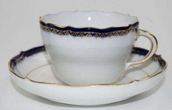 マイセン　Aカンテ　青縁取りノイアーアオスシュニット　コーヒーセット　1級品