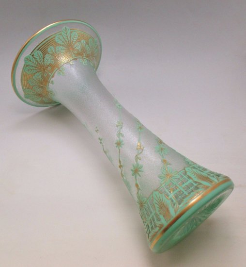 578　バカラ（Baccarat)　アンティーク　カメオガラス　アートガラス花瓶　1900年頃