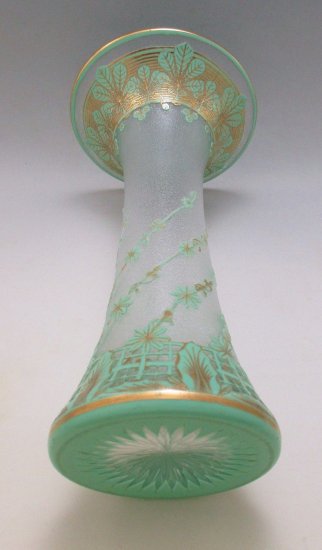 578　バカラ（Baccarat)　アンティーク　カメオガラス　アートガラス花瓶　1900年頃