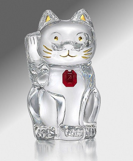 バカラ　招き猫　オクトゴン　レッド　希少