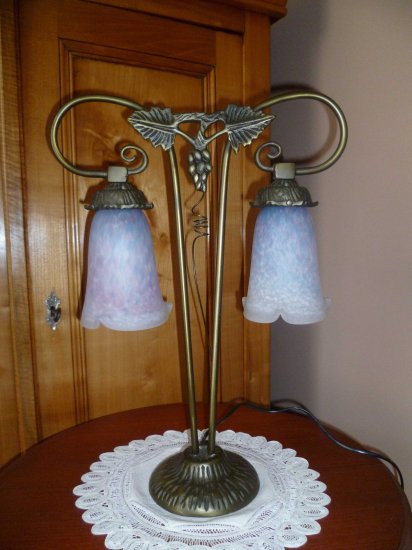 103  ミューラー兄弟　アールヌーボー・アールデコ期の双頭ランプ