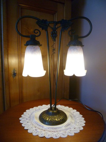 103  ミューラー兄弟　アールヌーボー・アールデコ期の双頭ランプ