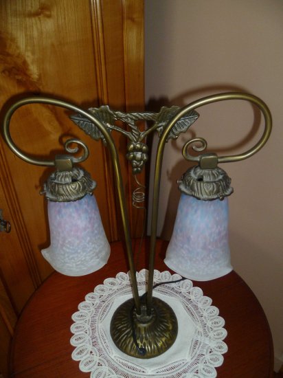 103  ミューラー兄弟　アールヌーボー・アールデコ期の双頭ランプ