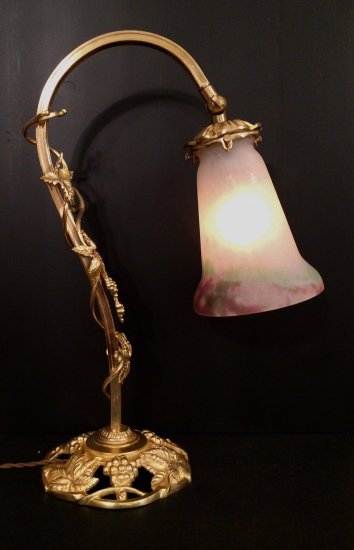 ミューラー兄弟（Muller Freres Luneville）作　アールヌーボー/アールデコ様式のランプ　1900年代初頭