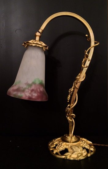 ミューラー兄弟（Muller Freres Luneville）作　アールヌーボー/アールデコ様式のランプ　1900年代初頭