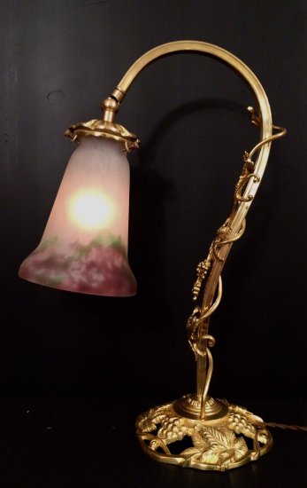 ミューラー兄弟（Muller Freres Luneville）作　アールヌーボー/アールデコ様式のランプ　1900年代初頭