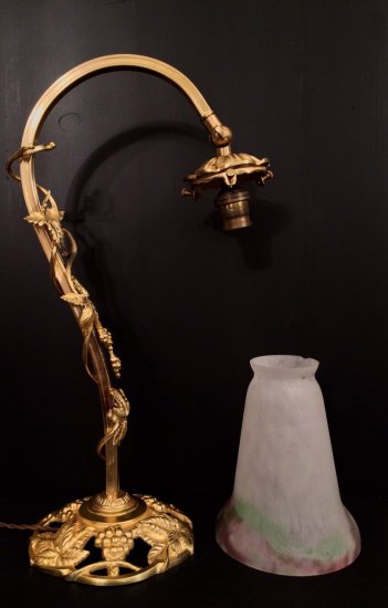 ミューラー兄弟（Muller Freres Luneville）作　アールヌーボー/アールデコ様式のランプ　1900年代初頭