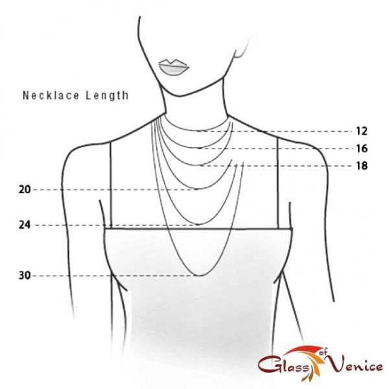 ベネチアングラス（ベネチアンガラス）　ゴールデングローネックレス　-サマーナイト-