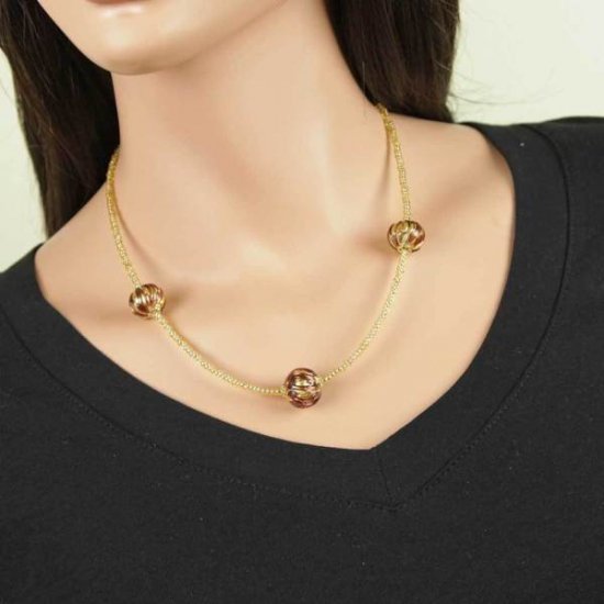 ベネチアングラス（ベネチアンガラス）ロイヤルアメジスト ボールネックレス