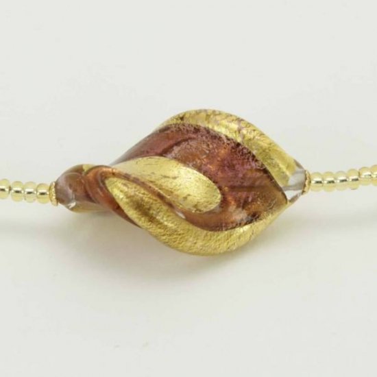 ベネチアングラス（ベネチアンガラス）ロイヤルアメジスト スパイラルネックレス