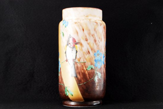 598 バカラ オパーリンクリスタル ジャポニズム花鳥図紋花瓶①