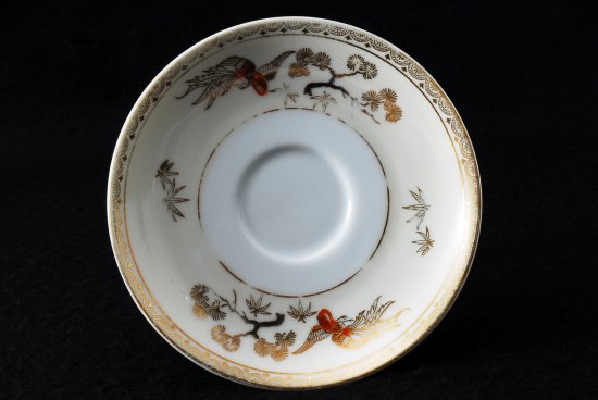 244 オールドノリタケ　金彩赤鳥紋様図　キャビネットセット