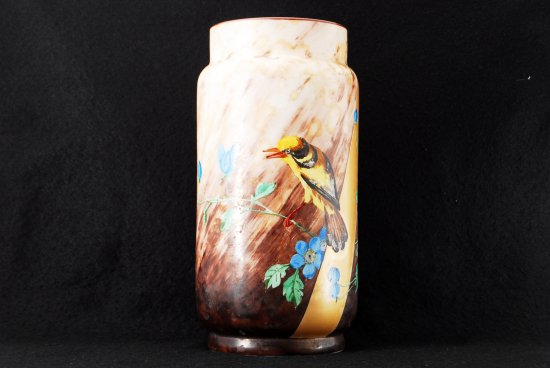 601 バカラ オパーリンクリスタル ジャポニズム花鳥図紋花瓶②