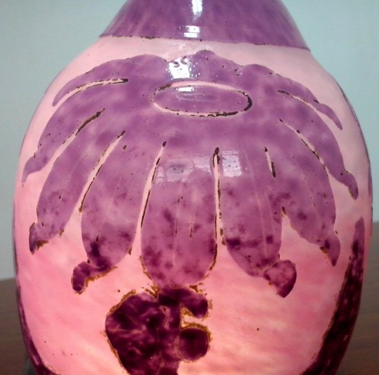 255　シュナイダー兄弟（Schneider）作　フレンチカメオアートガラス　ダリアのパフュームランプ　アールデコ　1920年頃