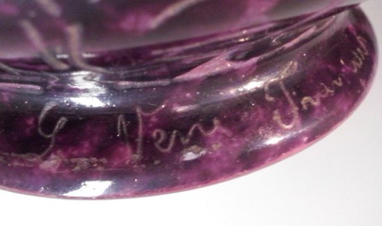 255　シュナイダー兄弟（Schneider）作　フレンチカメオアートガラス　ダリアのパフュームランプ　アールデコ　1920年頃