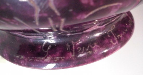 255　シュナイダー兄弟（Schneider）作　フレンチカメオアートガラス　ダリアのパフュームランプ　アールデコ　1920年頃