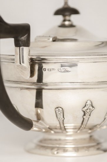 278　アンティークスターリングシルバーのティーポット　シェフィールド（Sheffield）　アールデコ　1928年
