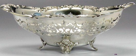 283　ゴーハム（Gorham）　アンティーク　スターリングシルバー　切り抜き細工の透かし彫りバスケット　1906年
