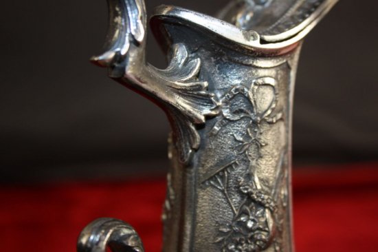263　クリストフル（CHRISTOFLE）ギャレア　アンティーク　ワインデキャンタ　クリスタル＆シルバー　フレンチ・ロココスタイル　1900～1920年