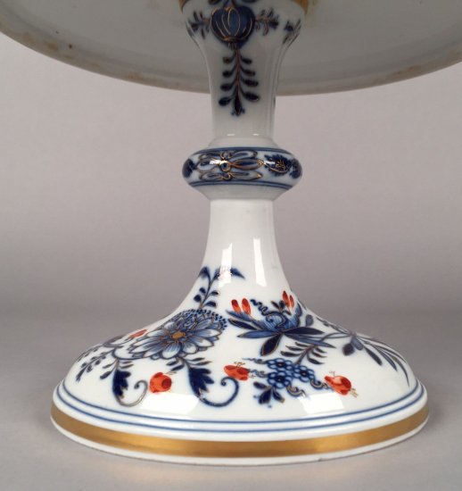 297　マイセン（Meissen）アンティーク　ブルーオニオン　脚付きケーキプレート