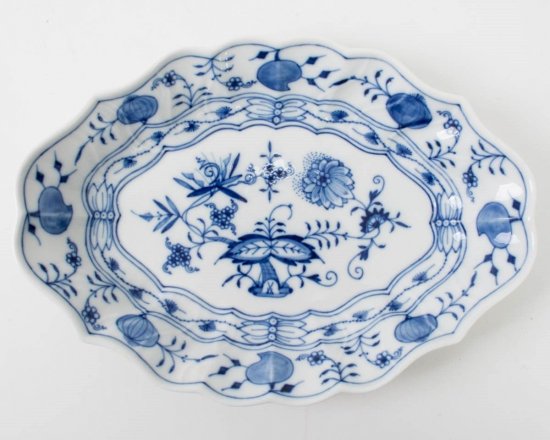 MEISSEN ブルーオニオン楕円形皿 マイセン箱付き