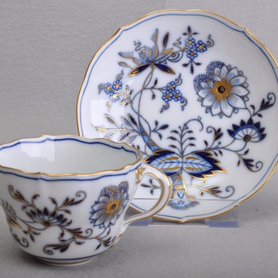 304　マイセン（Meissen）アンティーク　ブルーオニオン　ブルー＆ゴールド　コーヒーカップ＆ソーサー