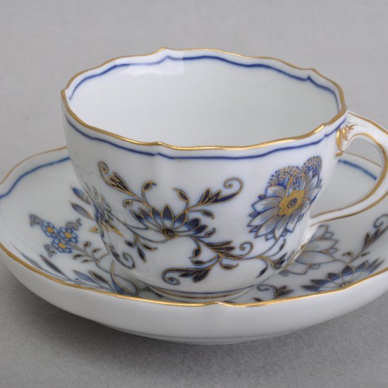 304　マイセン（Meissen）アンティーク　ブルーオニオン　ブルー＆ゴールド　コーヒーカップ＆ソーサー