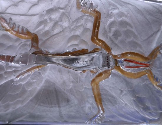 604　バカラ（Baccarat）アンティーク　キリギリスの花瓶