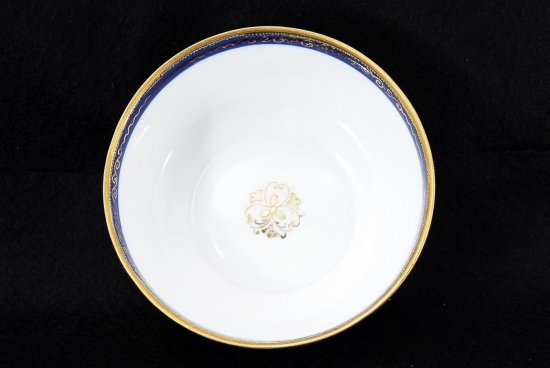 249 オールドノリタケ・金彩 ネイビーブルー 風景図シュガーポット＆クリーマーセット
