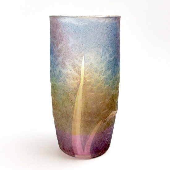 ドーム兄弟（Daum Nancy）作 アンティーク ガラス花瓶 アイリス 1900