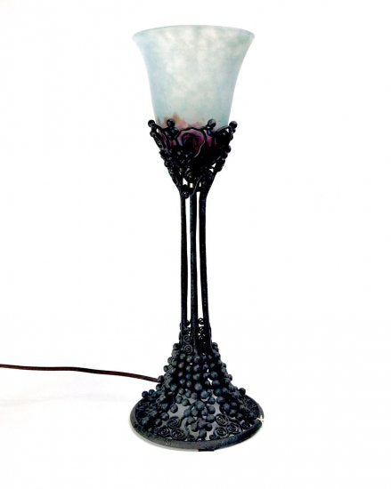 ドーム兄弟（Daum Nancy）＆エドガー・ブラント（Edgar Brandt）作　アンティーク　テーブルランプ　アールデコ　1925年頃