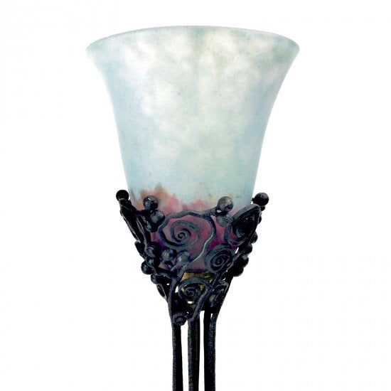 ドーム兄弟（Daum Nancy）＆エドガー・ブラント（Edgar Brandt）作　アンティーク　テーブルランプ　アールデコ　1925年頃