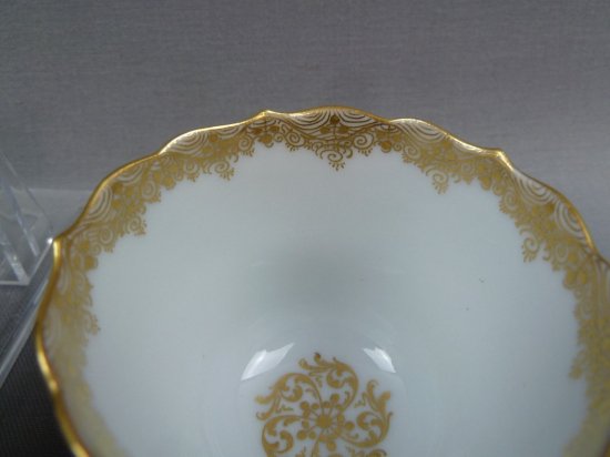 307　マイセン（Meissen）アンティーク　コーヒーカップ＆ソーサー　ファイファー期　茶色地に花束と金装飾　1924-1934年