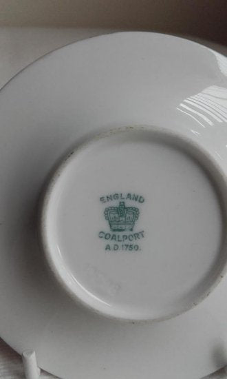 122　コールポート（COALPORT）アンティーク　ミニチュアカップ＆ソーサー　ダークブルー　1891年