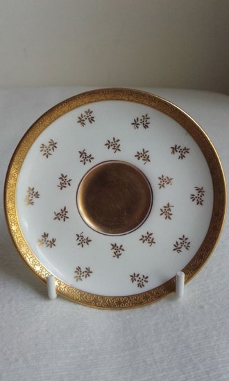 123　コールポート（COALPORT）アンティーク　ミニチュアカップ＆ソーサー　ホワイト＆ゴールド　1891年