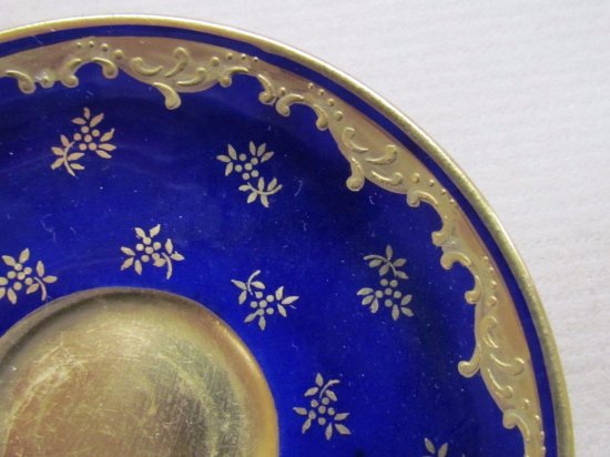 124　コールポート（COALPORT）アンティーク　小さなカップ＆ソーサー　コバルトブルー＆ゴールド