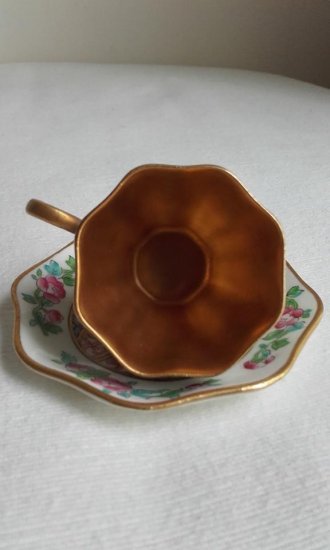 125　コールポート（COALPORT）アンティーク　ミニチュアカップ＆ソーサー　インディアンツリーのデザイン　1891年