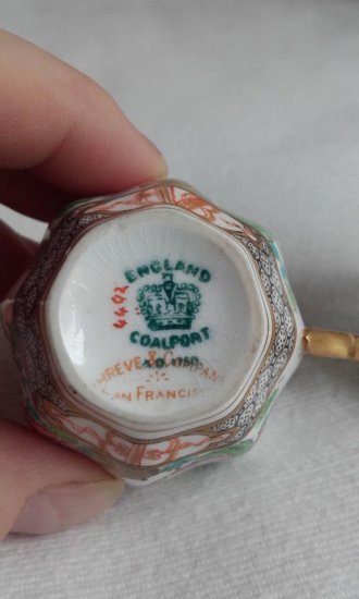 125　コールポート（COALPORT）アンティーク　ミニチュアカップ＆ソーサー　インディアンツリーのデザイン　1891年
