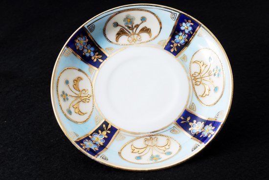 250 オールドニッポン・ノリタケ(モリムラ) 金彩盛上げ青花図紋 カップ＆ソーサー