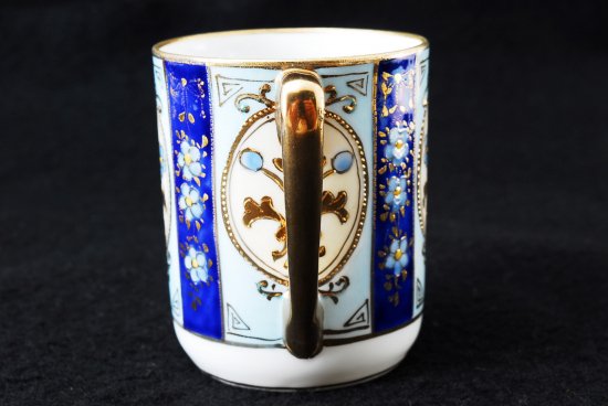 250 オールドニッポン・ノリタケ(モリムラ) 金彩盛上げ青花図紋 カップ＆ソーサー