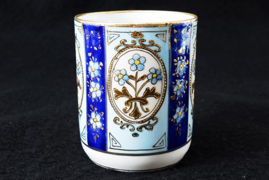 250 オールドニッポン・ノリタケ(モリムラ) 金彩盛上げ青花図紋 カップ＆ソーサー