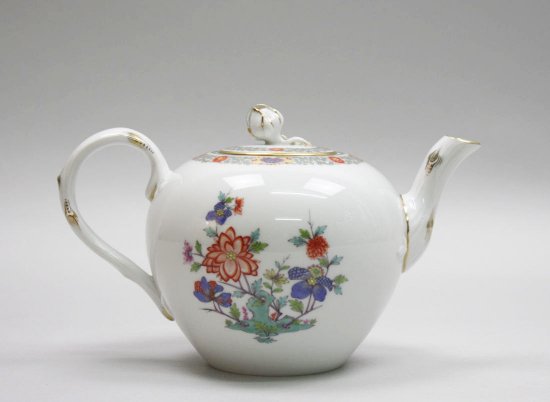 314　マイセン（Meissen）アンティーク　インディアンフラワーと鳥のティーポット　シノワズリ