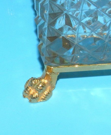 609　バカラ（Baccarat）アンティーク　フレンチカットクリスタル　オルモル製かぎ爪の脚　宝石箱　19世紀後半～20世紀初頭